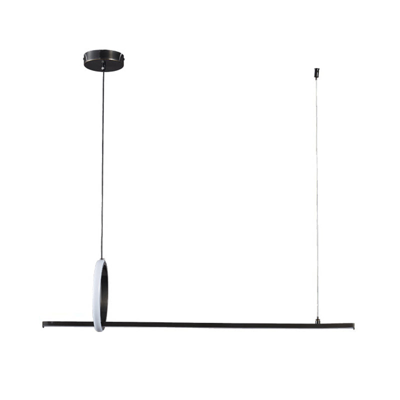 Metal Linear Island Pendant Lighting Modern 2-Light Island Light Fixtures