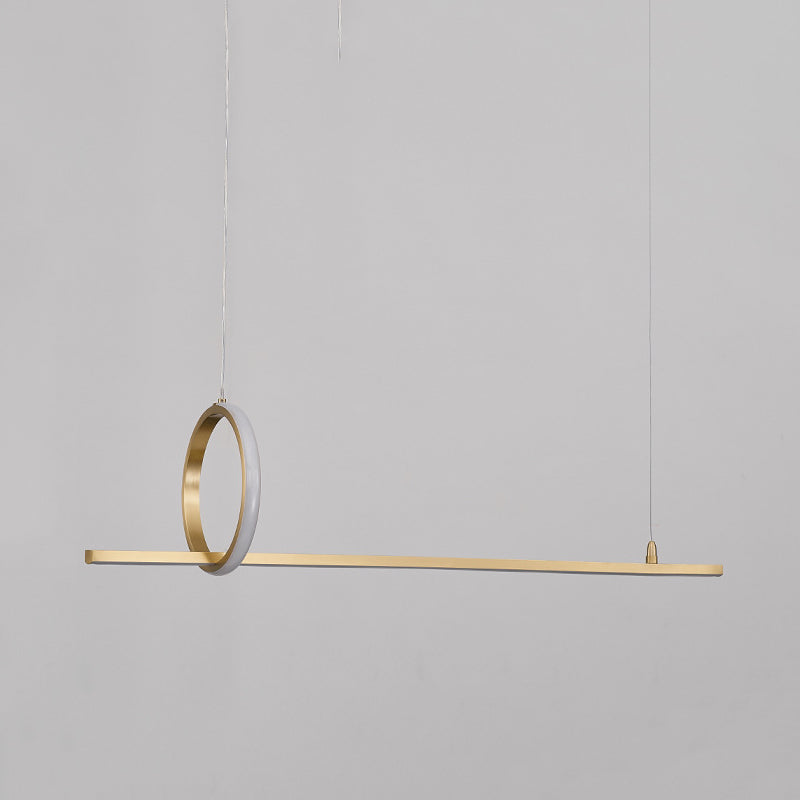 Metal Linear Island Pendant Lighting Modern 2-Light Island Light Fixtures