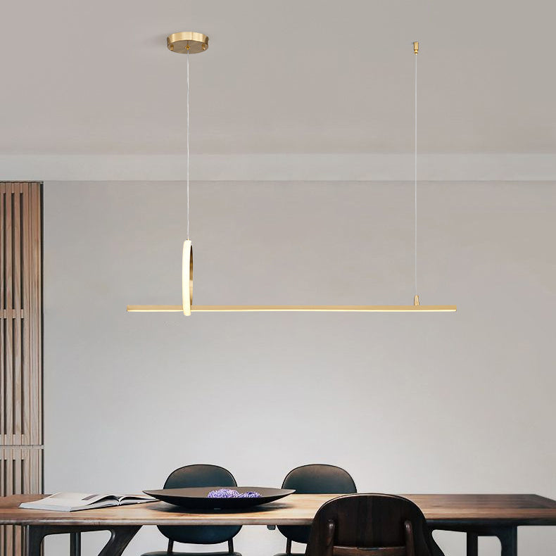 Metal Linear Island Pendant Lighting Modern 2-Light Island Light Fixtures