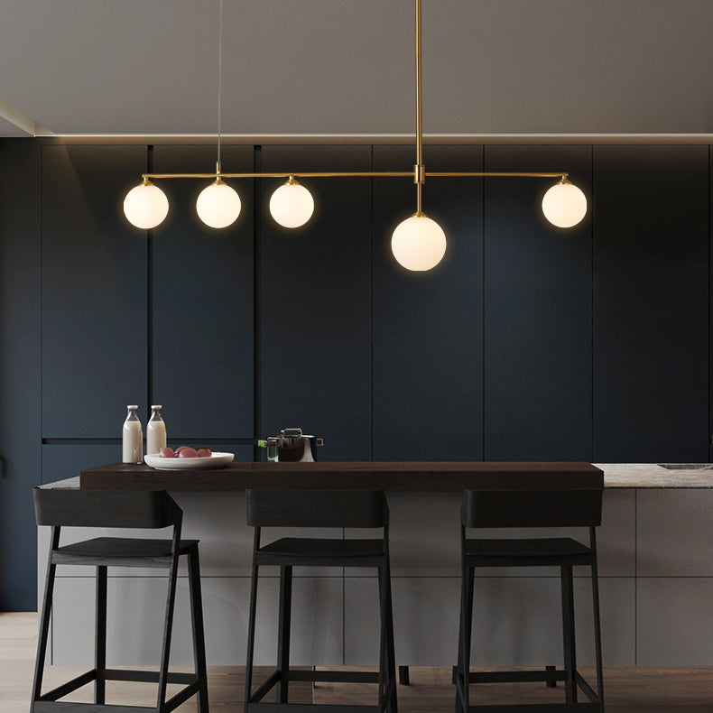 Simplicity Linear Hanging Lamps Glass Ceiling Pendant Light for Dining Room