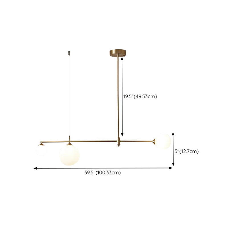 Glass Linear Hanging Lamp Kit Modern Hanging Island Lights for Dining Room