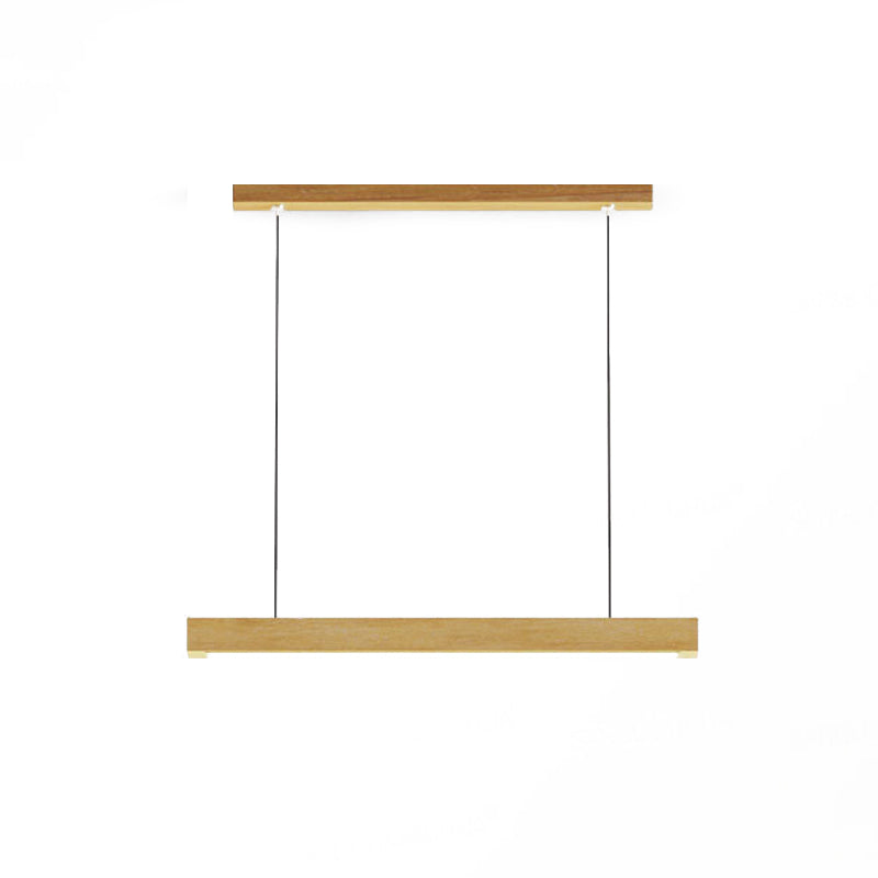 1 Light Linear Pendant Light Fixture Contemporary Metal Hanging Light in Brown