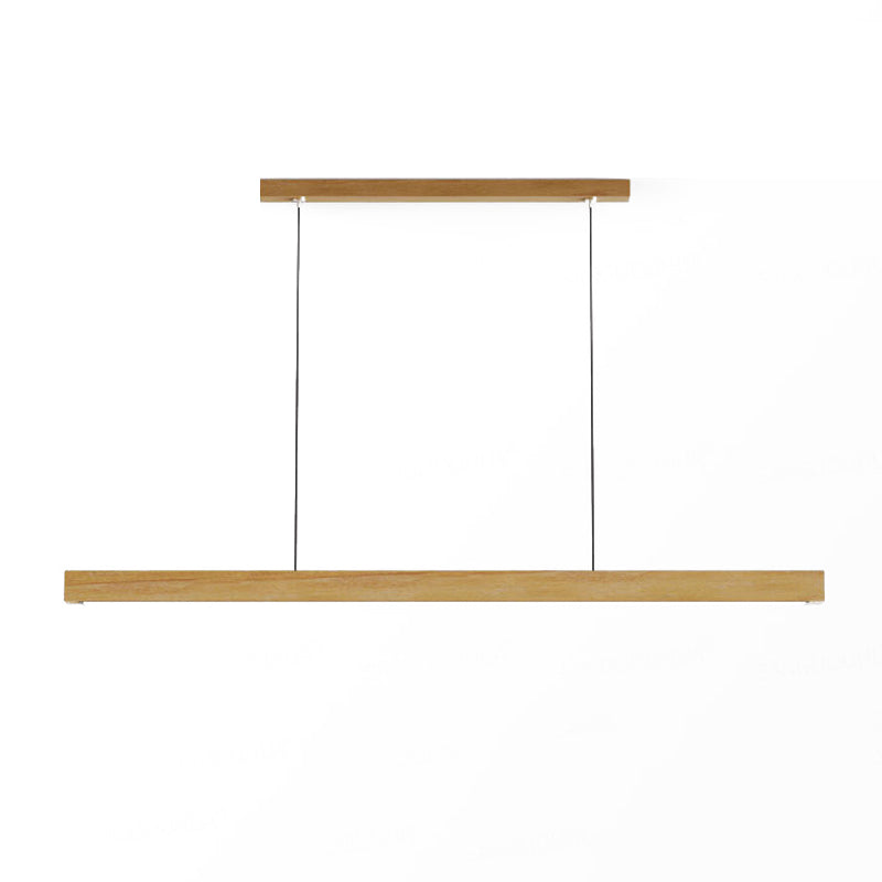 1 Light Linear Pendant Light Fixture Contemporary Metal Hanging Light in Brown
