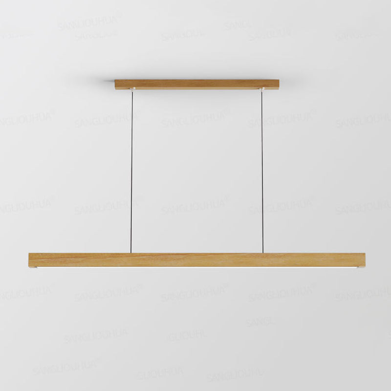 1 Light Linear Pendant Light Fixture Contemporary Metal Hanging Light in Brown
