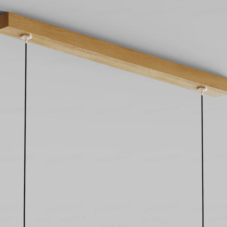 1 Light Linear Pendant Light Fixture Contemporary Metal Hanging Light in Brown