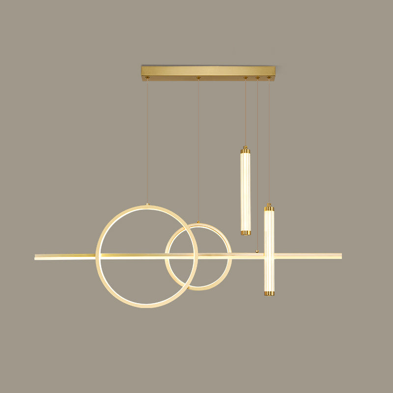 Multiple-Light Geometric Island Pendant Modern Metal Island Lighting for Dining Room