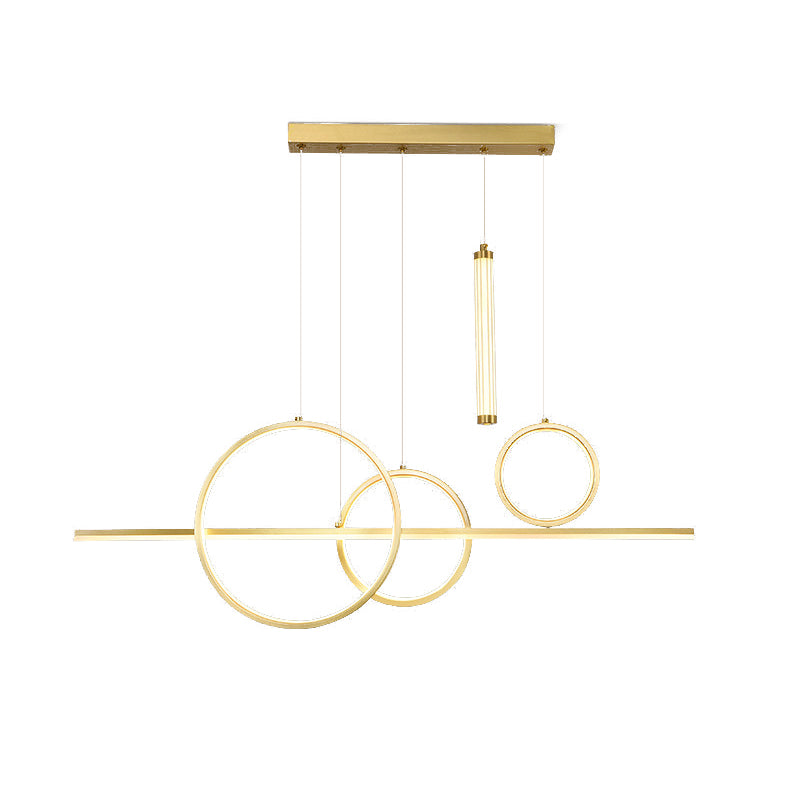 Multiple-Light Geometric Island Pendant Modern Metal Island Lighting for Dining Room
