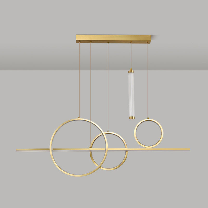 Multiple-Light Geometric Island Pendant Modern Metal Island Lighting for Dining Room