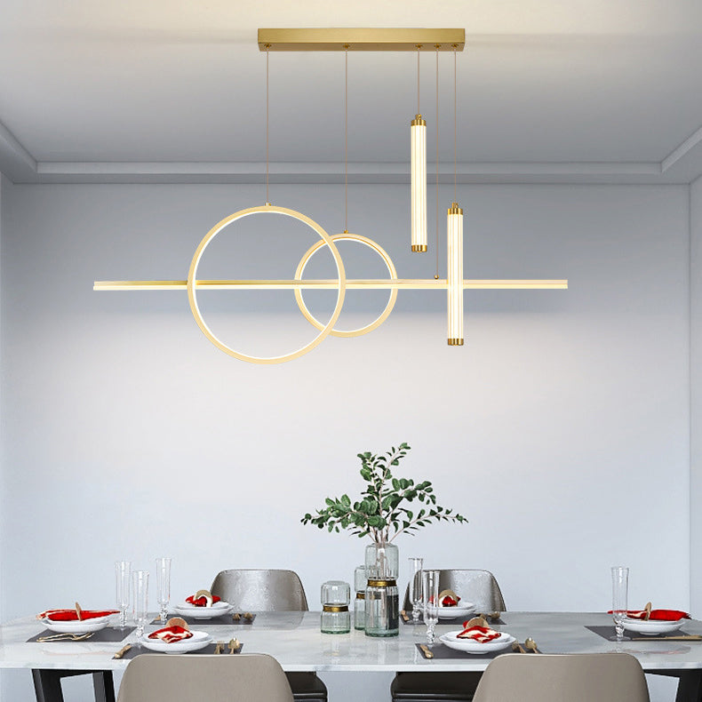 Multiple-Light Geometric Island Pendant Modern Metal Island Lighting for Dining Room