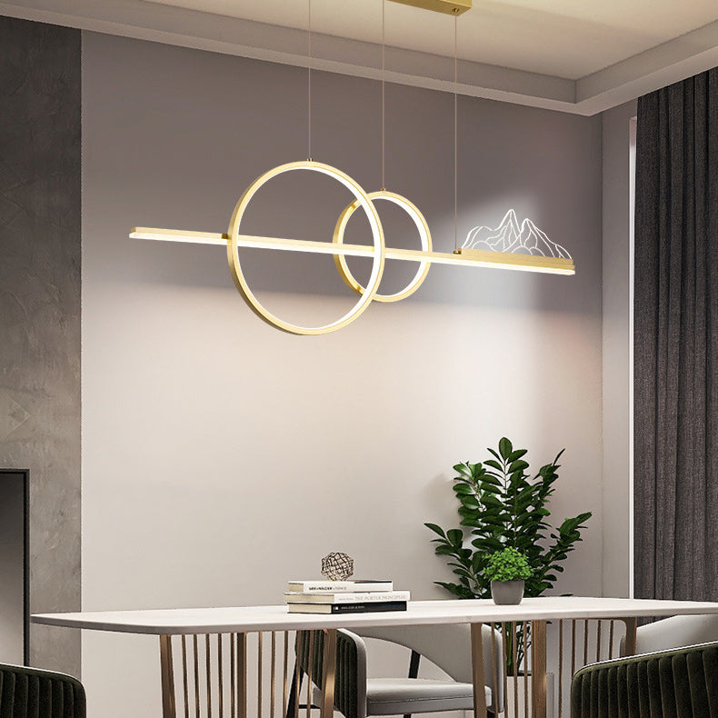 Multiple-Light Geometric Island Pendant Modern Metal Island Lighting for Dining Room