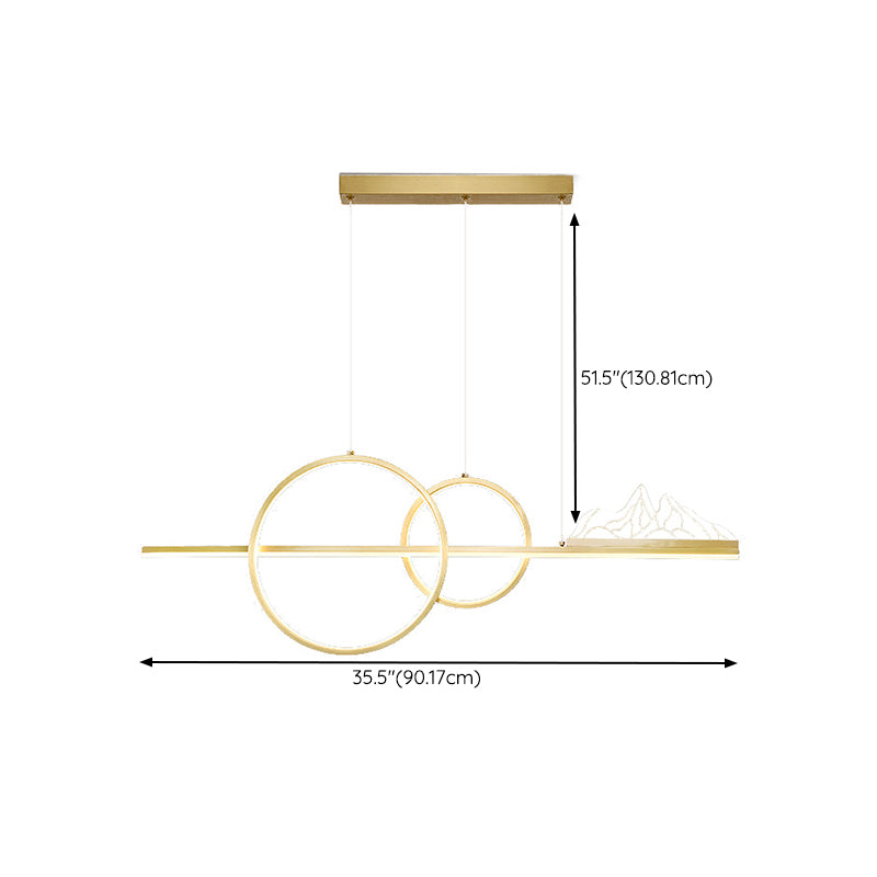 Multiple-Light Geometric Island Pendant Modern Metal Island Lighting for Dining Room