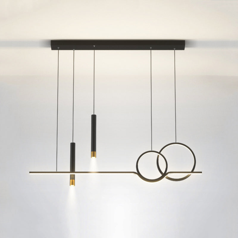 Multiple-Light Geometric Island Light Fixtures Modern Metal Island Pendant Dining Room