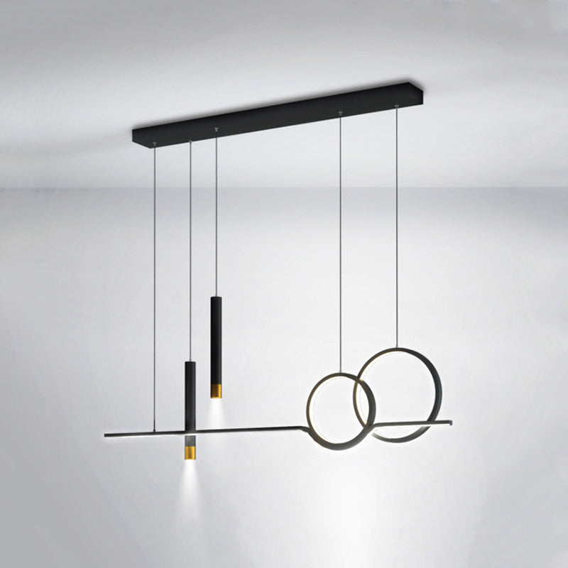 Multiple-Light Geometric Island Light Fixtures Modern Metal Island Pendant Dining Room