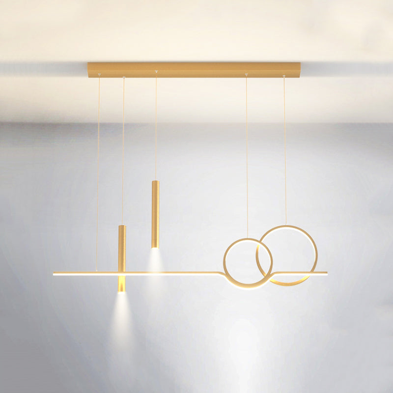 Multiple-Light Geometric Island Light Fixtures Modern Metal Island Pendant Dining Room