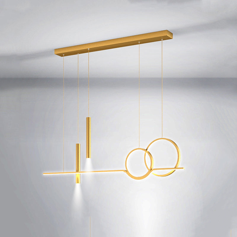 Multiple-Light Geometric Island Light Fixtures Modern Metal Island Pendant Dining Room