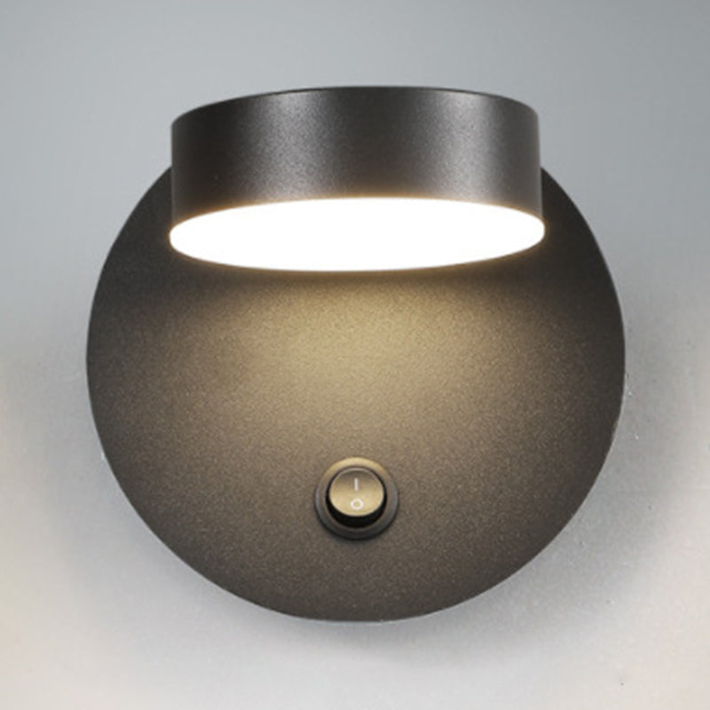 Single Contemporary White/Black Wall Mounted Sconce Metal Wall Light for Foyer
