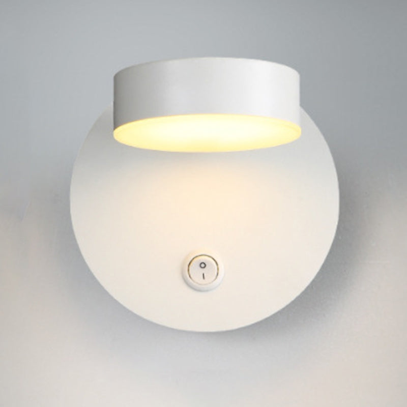 Single Contemporary White/Black Wall Mounted Sconce Metal Wall Light for Foyer