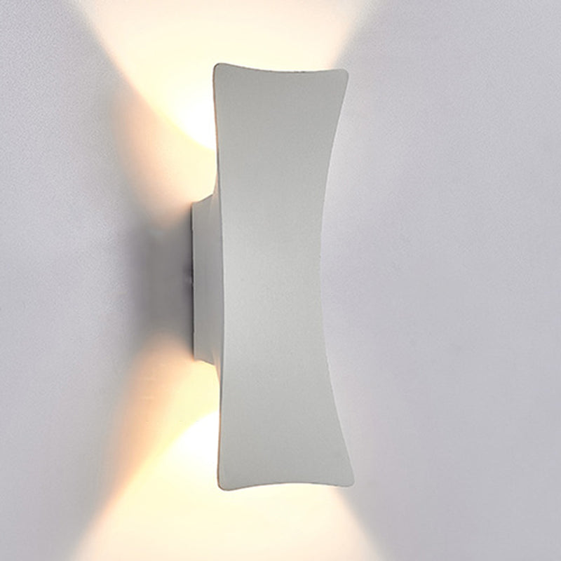 2-Light White/Black Modernism Wall Mounted Sconce Metal Shaded Wall Light