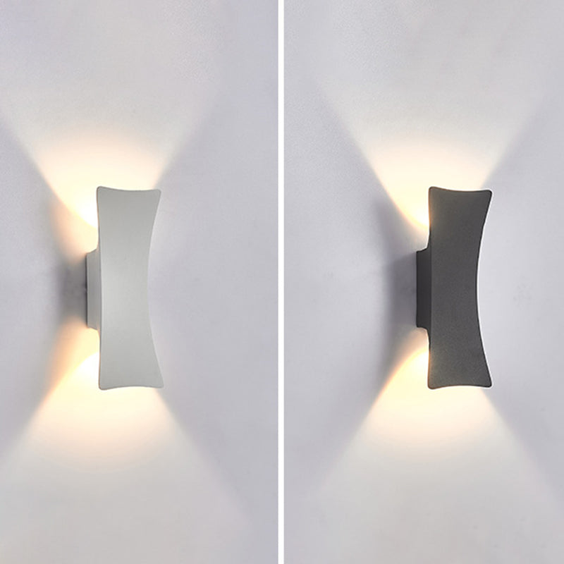 2-Light White/Black Modernism Wall Mounted Sconce Metal Shaded Wall Light