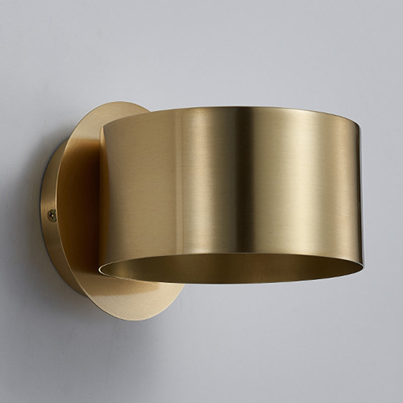 Modern Wall Sconce Drum Copper Sconce Light Fixture for Bedroom