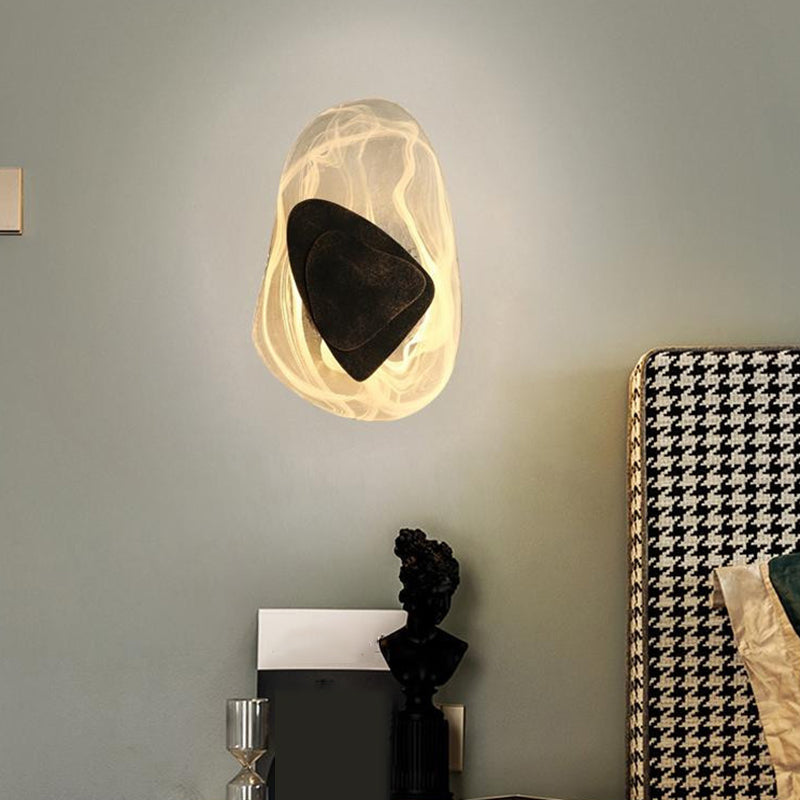 Unique Shape Glass Wall Light Modern Style 1 Light Wall Light Sconce