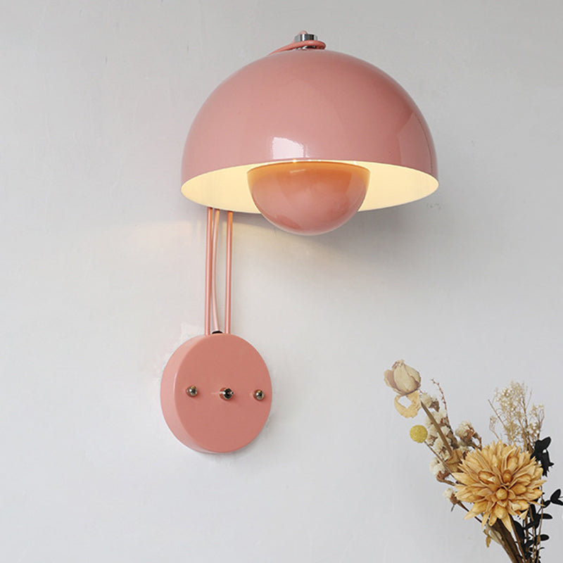 Dome Shape Metal Wall Light Modern Style 1-Light Wall Light Sconce