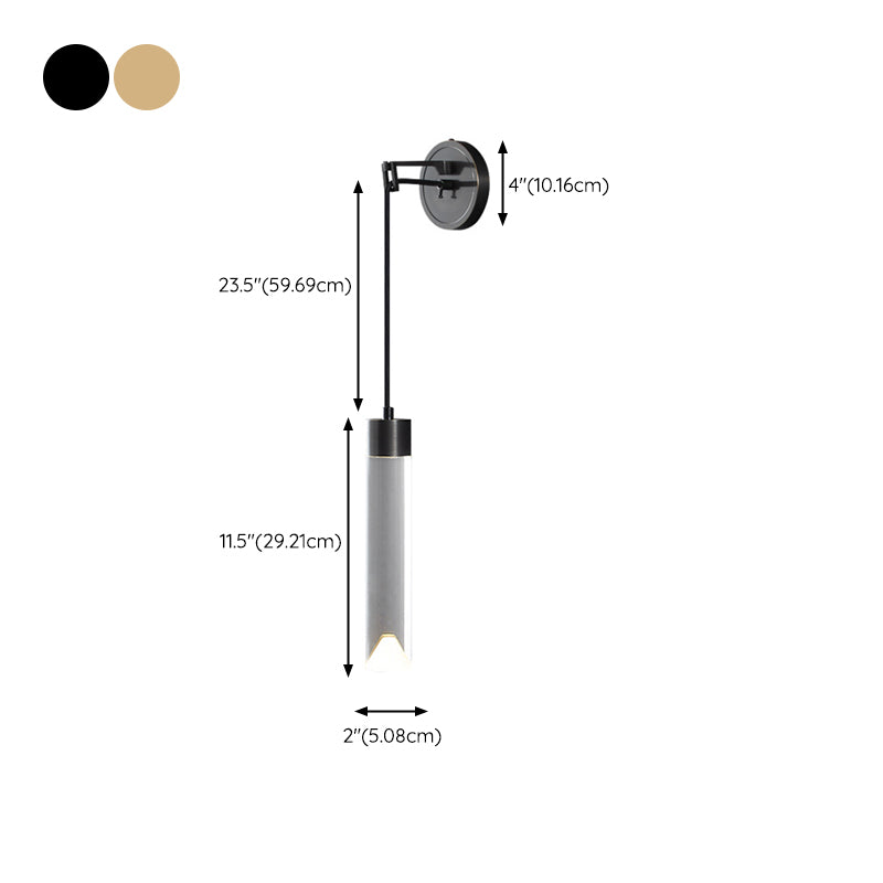 Contemporary Wall Sconce Cylinder Crystal Sconce Lighting for Bedroom