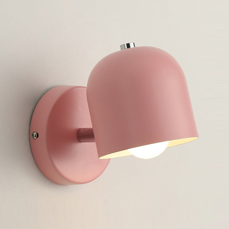 Macaron Dome Shade Wall Sconce Iron 1 Light Sconces for Bedroom