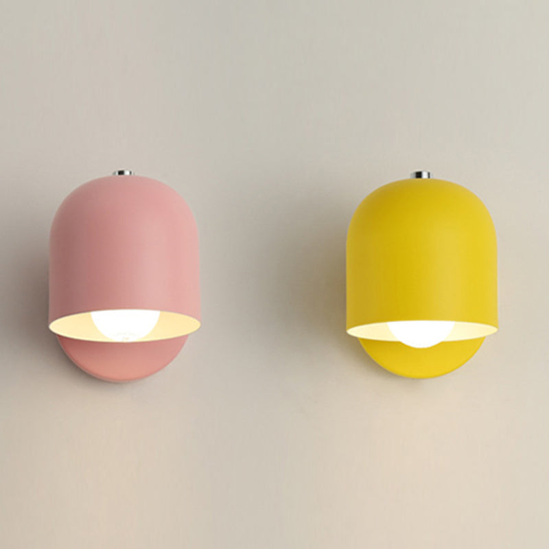 Macaron Dome Shade Wall Sconce Iron 1 Light Sconces for Bedroom