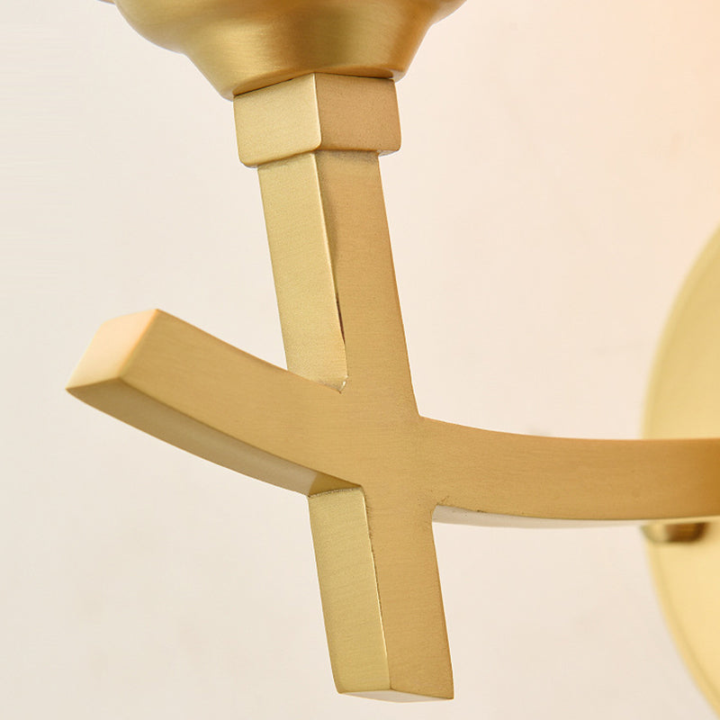 Modern Style Ball Shade Wall Light Glass 1 Light Sconces in Gold for Aisle