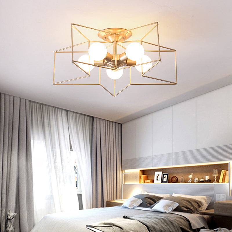 5 Light Star Shape Flush Mount Ceiling Fixture Modern Flush Ceiling Lights for Dining Room