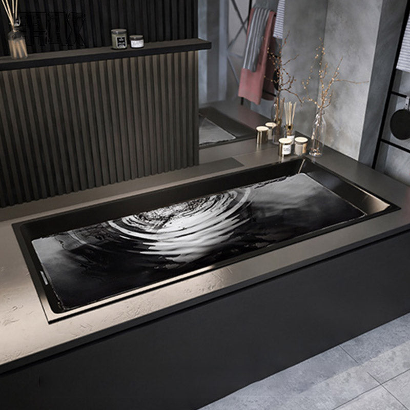 Modern Acrylic Embedded Bathtub Rectangle with Drain Bath Tub and Overflow Hole