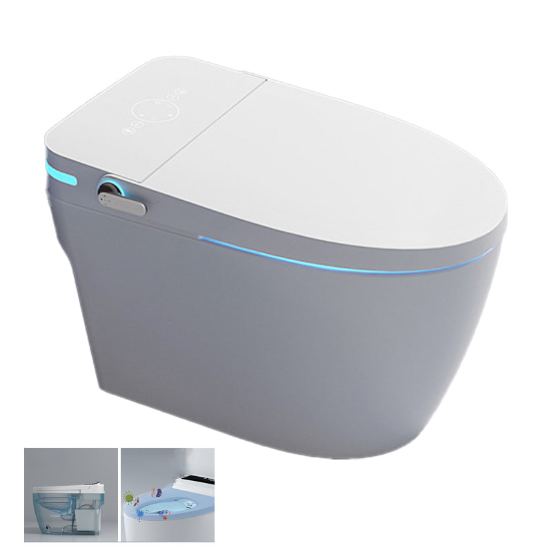 Modern White Flush Toilet Concealed Tank One-Piece Toilet with Slow Close Seat
