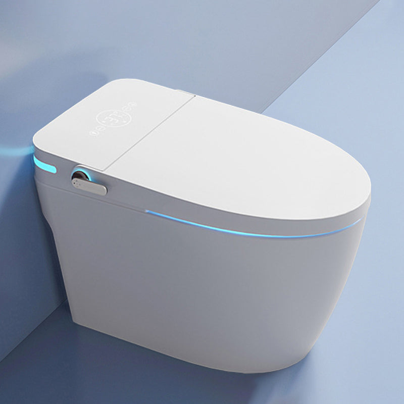 Modern White Flush Toilet Concealed Tank One-Piece Toilet with Slow Close Seat
