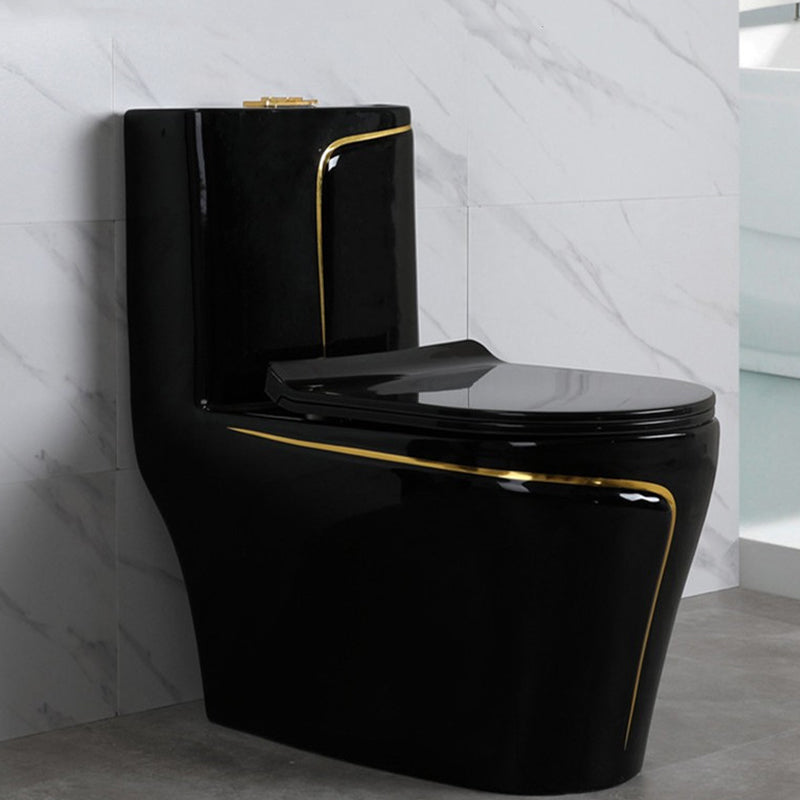 Traditional Floor Mount Toilet Bowl Skirted Toilet with Seat for Bathroom
