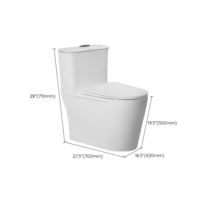 Modern One Piece Toilet Floor Mounted White Toilet Bowl with Seat for Washroom