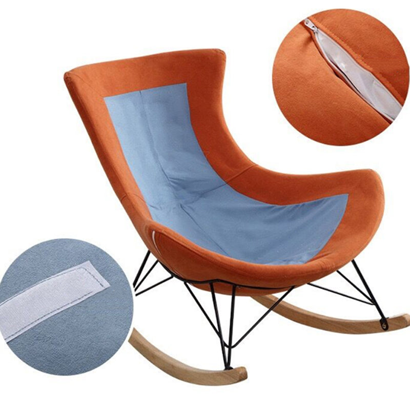 Modern Glider Upholstered Chair Button-Tufted Rocking Accent Chair with Dark Legs