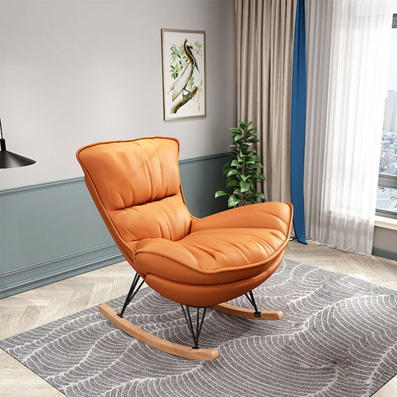 Modern Glider Upholstered Chair Tufted Cushions Rocking Accent Chair