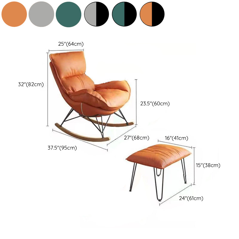 Modern Glider Upholstered Chair Tufted Cushions Rocking Accent Chair