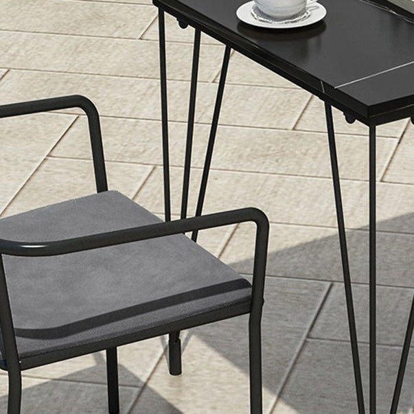 Industrial 1/3/5 Pieces Metal Dining Set Stone Dining Table Set