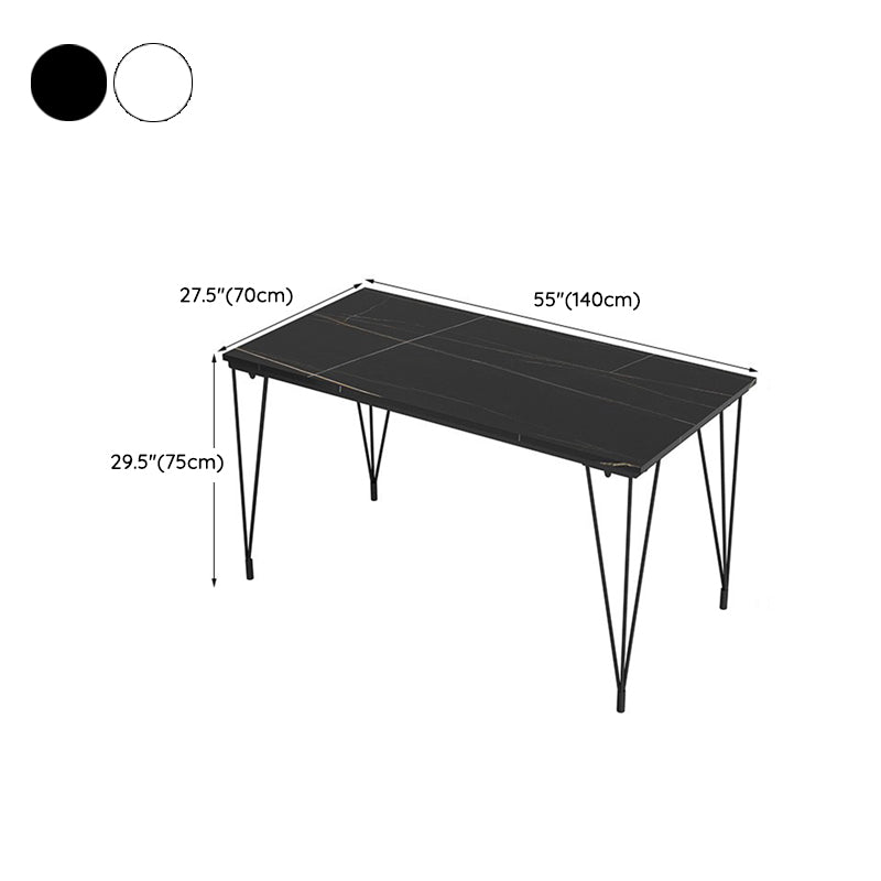 Industrial 1/3/5 Pieces Metal Dining Set Stone Dining Table Set