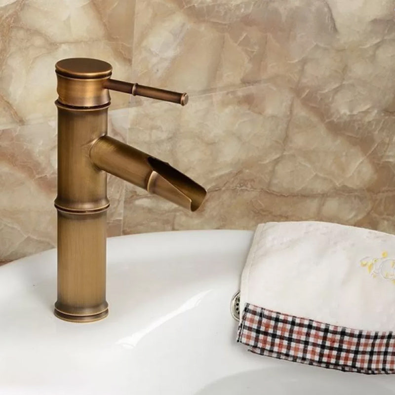 Country Style Vessel Bathroom Faucet Brass Lever Handle Vanity Sink Faucet