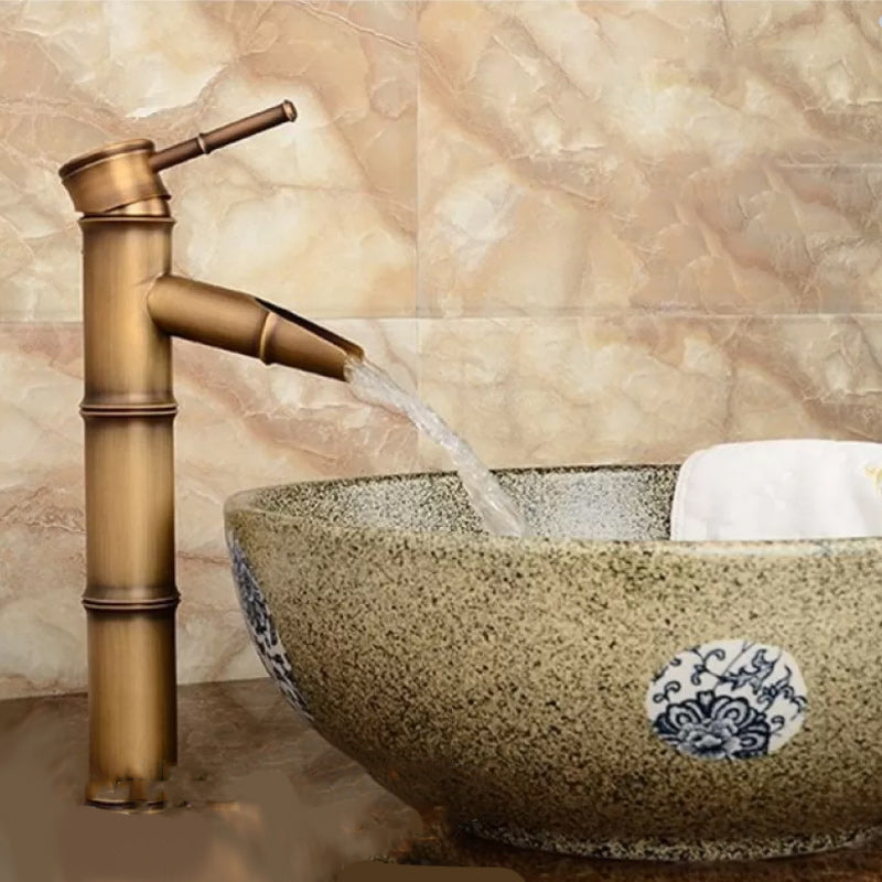 Country Style Vessel Bathroom Faucet Brass Lever Handle Vanity Sink Faucet