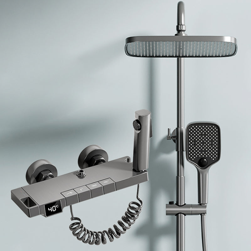 Digital Display Shower System Brass 2 Shower Heads Shower Set
