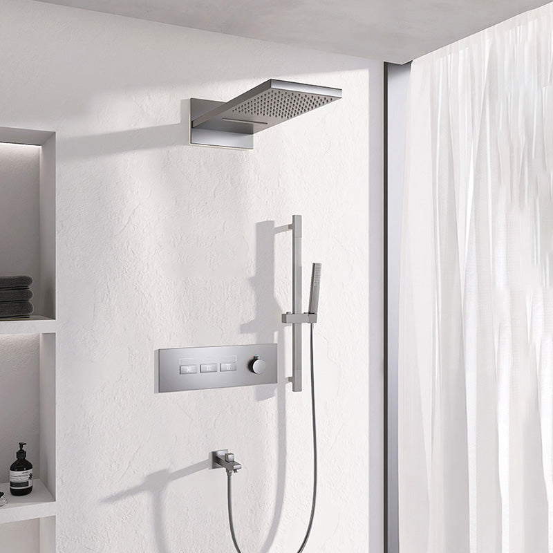 Contemporary Shower Set Dual Shower Head Thermostatic Wall Mounted Shower System