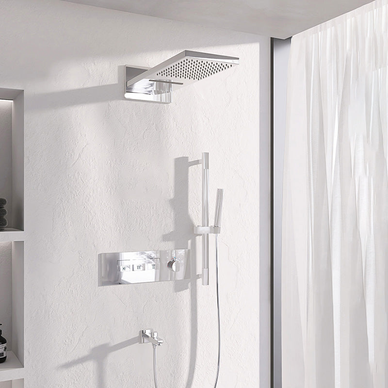 Contemporary Shower Set Dual Shower Head Thermostatic Wall Mounted Shower System