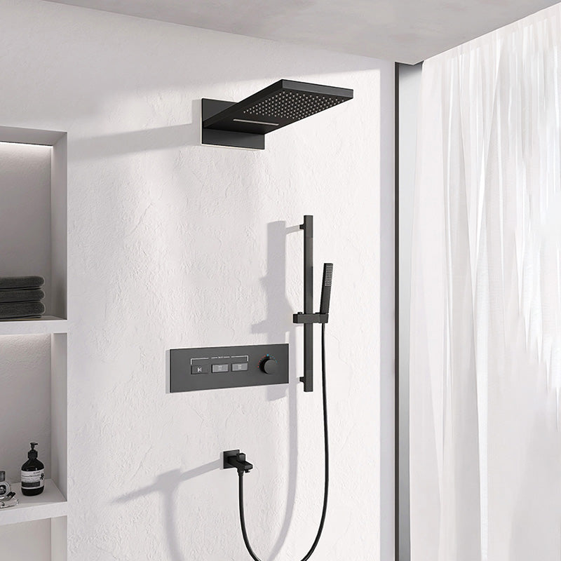 Contemporary Shower Set Dual Shower Head Thermostatic Wall Mounted Shower System