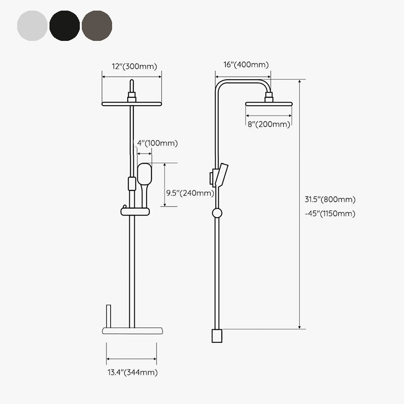 Modern Shower System Slide Bar Adjustable Shower Head Wall Mounted Shower Set