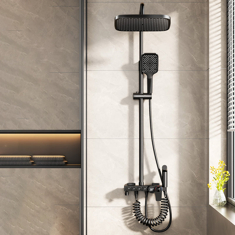 Modern Style Shower System Copper Spot Resist Rectangle Wall Mounted Shower System