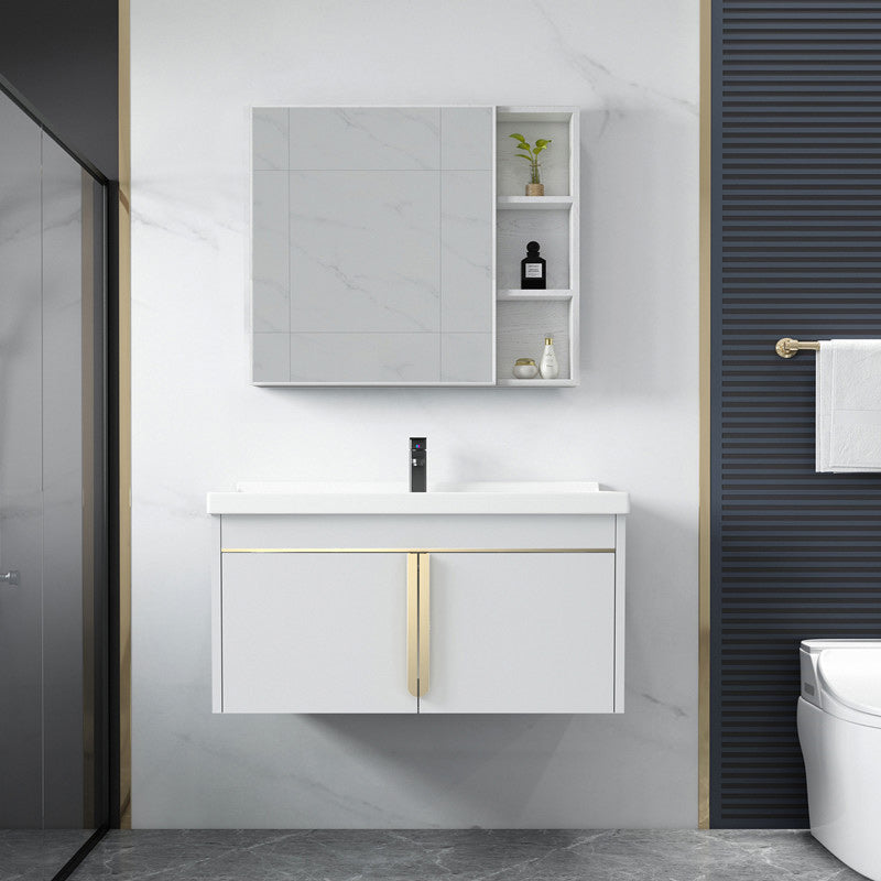 Modern Sink Vanity Metal Color Block Mount Bathroom Vanity Cabinet